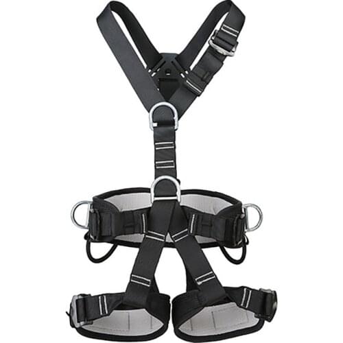 Safety Harness Full Body Fall Protection Construction Harness, Back/Side D-Rings, Polyester Protective Harness for Rock Climbing