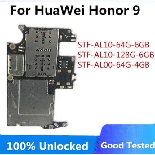 Factory Unlocked For Huawei Honor 9 Logic Board Motherboard For Huawei Honor 9 Original Mainboard 64GB 128GB WIth Full Chips