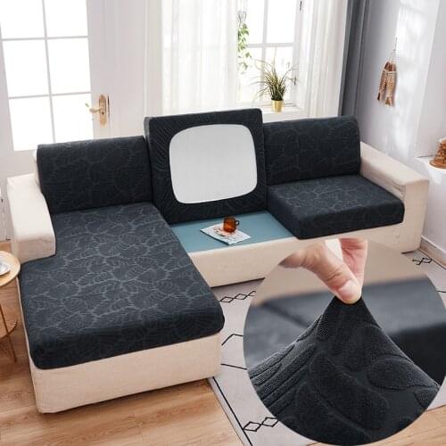 XAXA Jacquard Sofa Cushion Cover Elastic Thick Solid Color Living Room Corner Couch Functional Protective Slipcover Can Washed