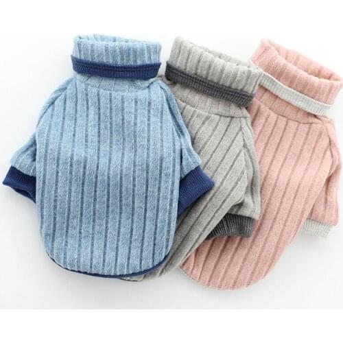 Winter Pet Bottoming Shirts Dogs Clothes High Neck T-shirts Warm Dog Pajamas For Small Medium Dog Casual Turtleneck Cat Clothing
