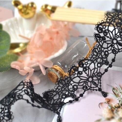 2 Meters 6cm Black Lace Trim Fabric Embroidery Water Soluble Wedding Trim Sewing DIY Accessories for Making Dress