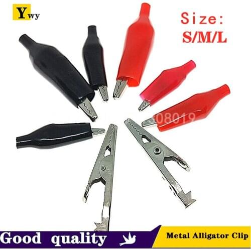 20pcs28MM Metal Alligator Clip G98 Crocodile Electrical Clamp Testing Probe Meter Black Red with Plastic Boot Car Auto Battery