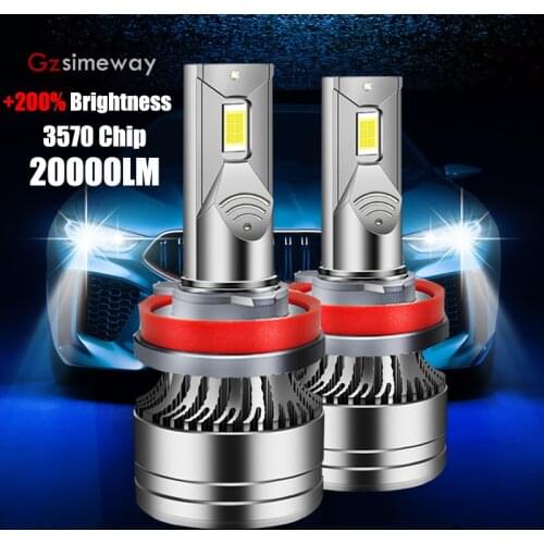 Car Light H7 LED H11 H4 HB3 9005 Turbo Canbus 20000LM LED Headlight 3570 Chip H1 H3 9006 HB4 H8 H9 Auto Fog Lamp 6000K White 12V