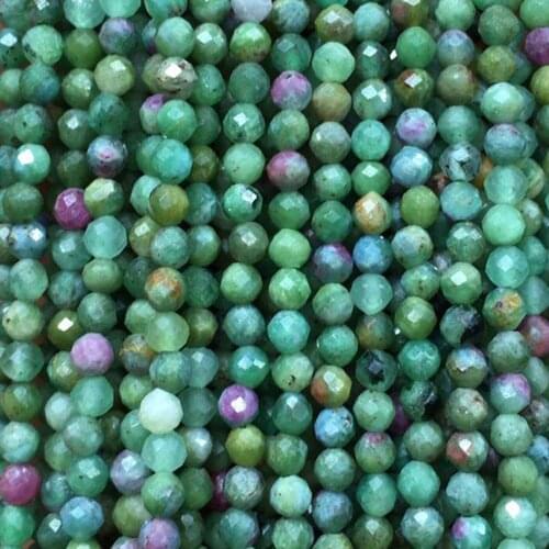 Free shipping Women 3mm Faceted Zoisite Round Loose Beads FG9108