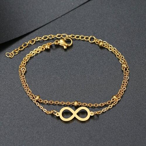 Stainless Steel Bracelets Infinity Symbol "8" Classic Fashion Style Bracelet For Women Fine Fashion Jewelry Wedding Party Gifts