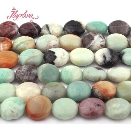 8 10 12mm Smooth Coin Multicolor Amazonite Natural Stone Beads For DIY Necklace Bracelet Jewelry Making 15" Free Shipping