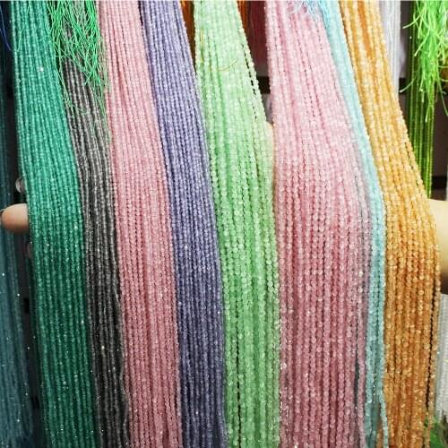 2-3mm Multi-faceted Natural Stone Multi-color Quartz Crystal Beads Round Loose Beads Jewelry Making for DIY Necklace Accessories