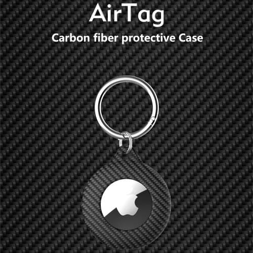 For Apple Airtag Case Carbon Hard Anti-lost Anti-Scratch Keychain Cover For Apple Airtags Matte Slim TPU Loop Protective Sleeve