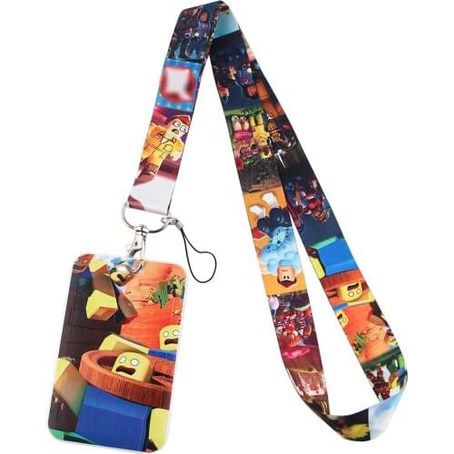 ER565 Cartoon Robot Lanyard Card Holder Student Hanging Neck Mobile Phone Lanyard Hang Rope Lariat Lanyard For Student Kid