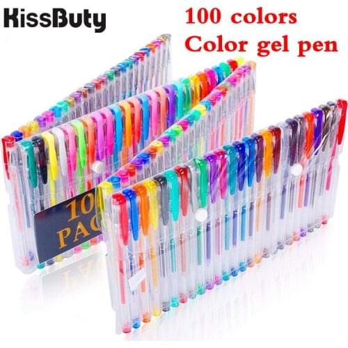 100 Color Gel Pen Highlighter Glitter Metallic Color Cps pastel For Drawing Bullet diary Handbook School Gifts Stationery