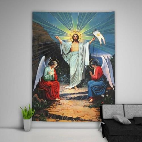Jesus Chirst Tapestry Art Wall Hanging Sofa Table Bed Cover Home Decor