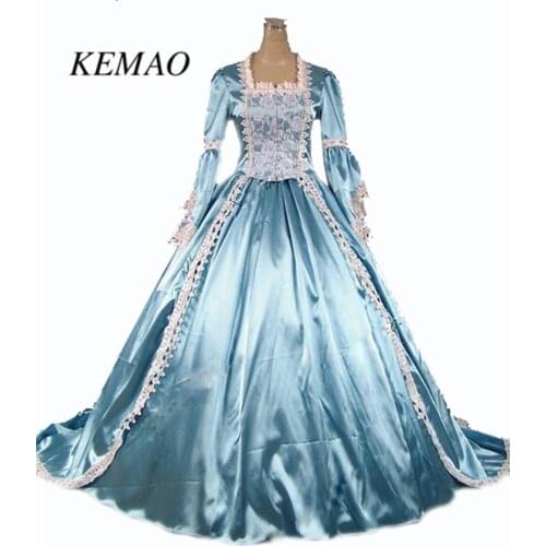 KEMAO Gothic gown Brocade Dress Ball Gown Reenactment Halloween Stage Dress victorian dress