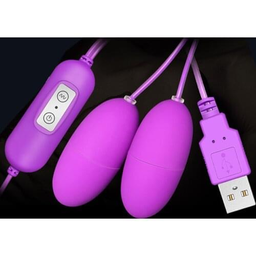 JIUAI 14 Speeds USB interface Double Egg Vibrators Remote Control Powerful Vibrating Egg Sex Toys for Women Strong Vibration
