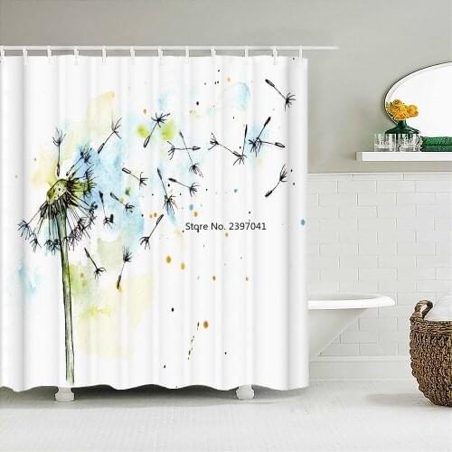Beautiful Colorful Flower Floral Printed Shower Curtains Frabic Waterproof Polyester Decor Bath Curtain With Hooks 240x180cm