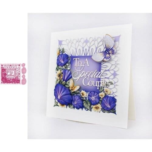 Morning Glory Square Hollow Decoration Metal Cutting Die Scrapbooking DIY Decoration Craft Embossing Albums