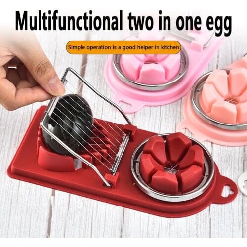 Multifunctional Egg Cutter Stainless Steel Egg Slicer Sectioner Cutter Mold Flower-Shape Luncheon Meat Cutter Kitchen Gadgets