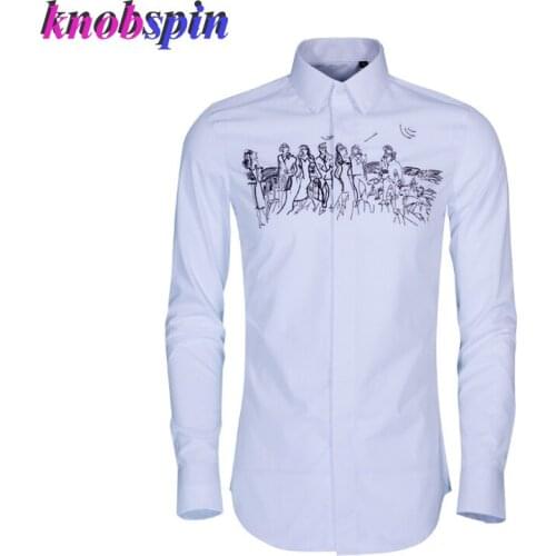Plus size Shirt men Brand clothes male Fashion Embroidery Full sleeve Chemise homme Anti-Wrinkle Cotton male dress shirts