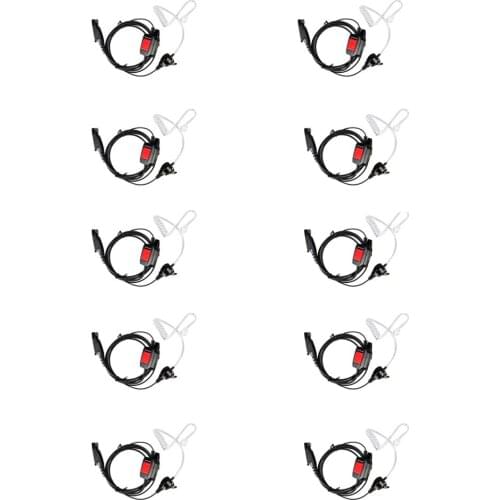 10pcs Retevis EA110M 6Pin Stylus PTT Mic Earpiece Covert Air Tube And IP66 Waterproof Headset With GP328plus Connector C9086A