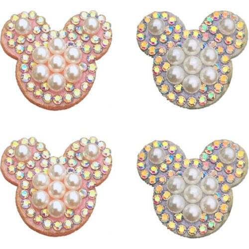 New Cute Hot Rhinestone Non-woven Fabric Rhinestone White Pearl Diamond Cloth Stickers DIY Clothing Accessories