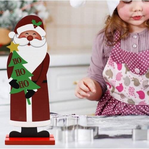 New Christmas Decorations Wooden Craftwork Decoration Creative Desktop Printing Wood Products Decoration Christmas Ornaments