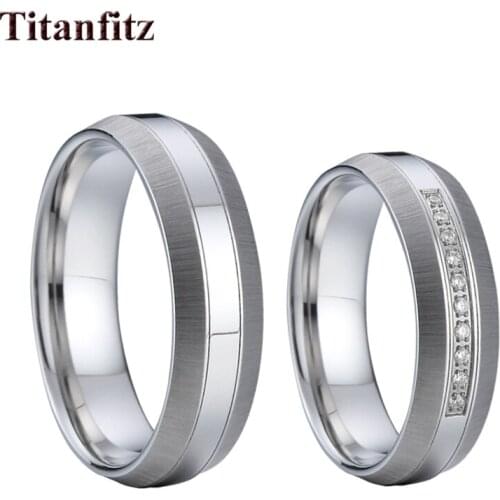 Top Europe Quality Alliances Wedding Rings for couples set for men and women white gold color eco stainless steel