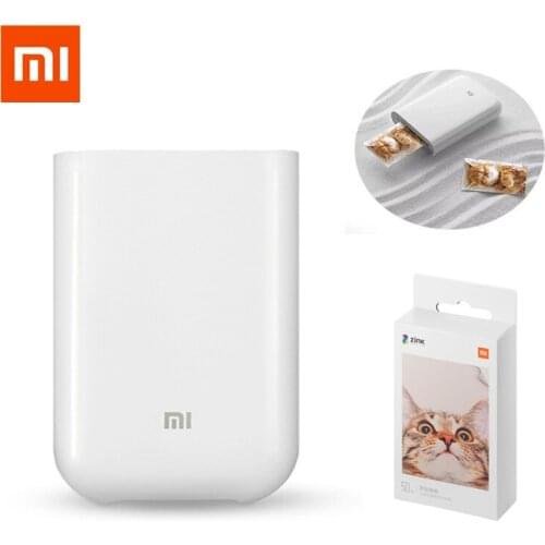 Original XiaoMi Mijia AR Printer 300dpi Portable Mini Travel Party Photo Picture Printer Pocket Camera DIY Share 500mAh Picture