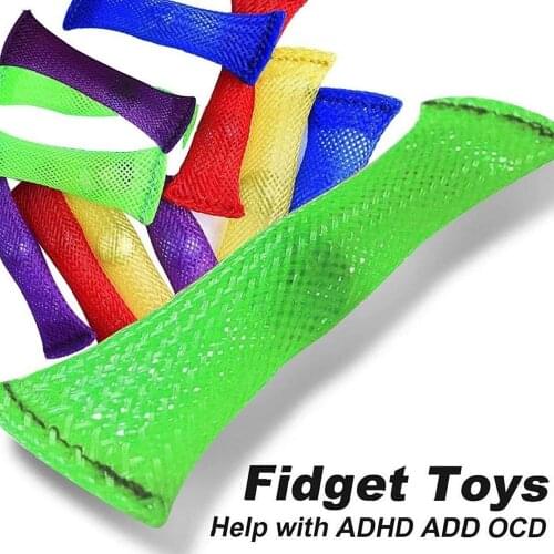 Braided Mesh Tube Toy For Stress Relief And Improve Focus For People With Autism ADHD ADD OCD, Depression And Anxiety Disorder