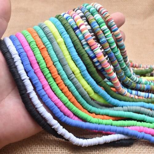 6mm Flat Round Polymer Clay Beads Chip Disk Loose Spacer Handmade Beads For DIY Jewelry Making Bracelet Finding Mixed Color