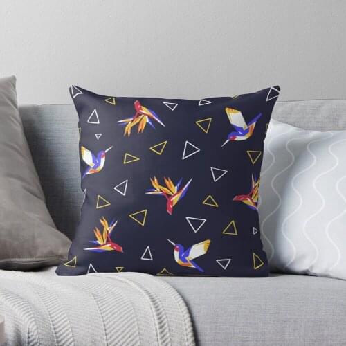 Birds of Paradise Throw Pillow Cushion Cover Polyester throw pillows case on sofa home living room car seat decor 45x45cm
