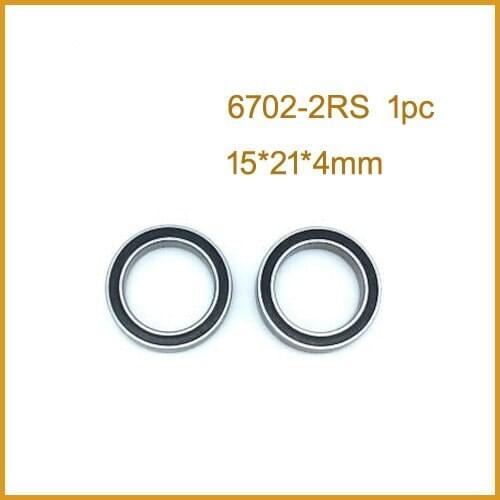 1PCS High quality ABEC 6702 2RS 6702RS 6702-2RS 6702 RS 15x21x4 mm Miniature double Rubber seal Deep Groove Ball Bearing