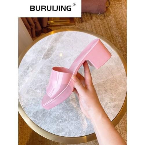 Platform Jelly Shoes Summer Womens Beach Slippers Outdoor Casual Rubber Shoes Summer Thick Sole flipflops Slides Shoes Women