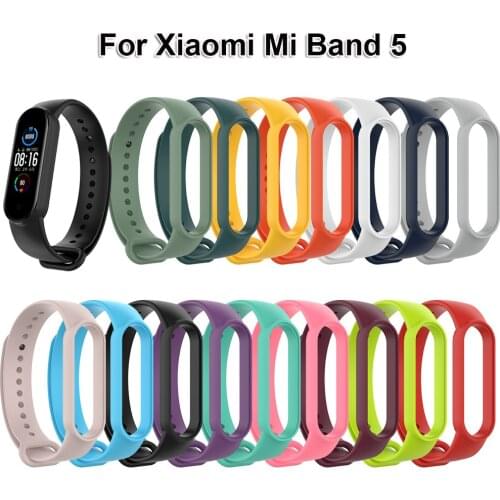 Silicone Watch band For Xiaomi Mi Band 5 Bracelet for Miband 5 Wristband Smart Watch Replacement Strap