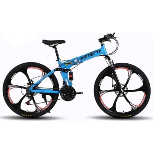 Folding mountain bike 21 speed 24/26 inch knife wheel carbon steel frame bikes double disc brake outdoor sport mountain bicycle