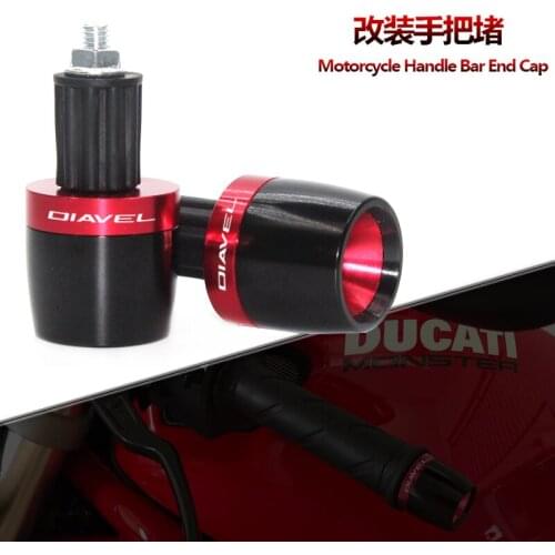 Motorcycle Universal 7/8"22mm Handle Bar Grips Ends Handlebar Counterweight Cap Plug Slider For Ducati Diavel Carbon XDiavel/S