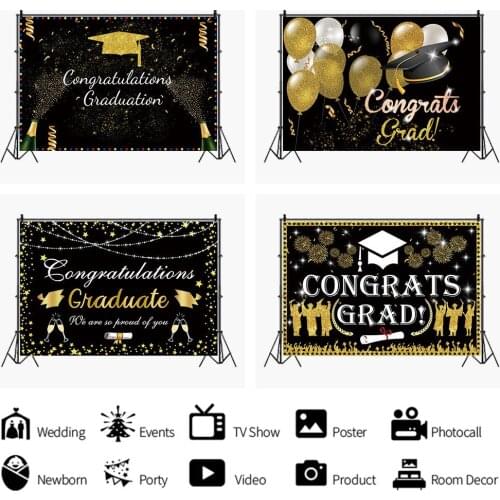 Bachelor Cap Graduation Season Backdrop Graduate Party Scene Decorative Photography Studio Photo Kids Custom Vinyl Background