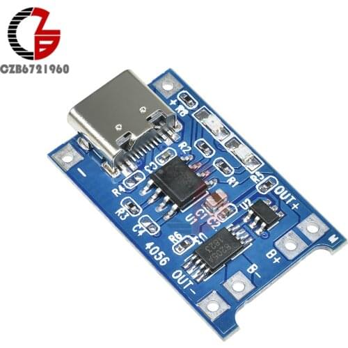 Type-C TP4056 18650 Lithium Battery Charging Board 5V 1A USB Li-ion Lithium Cell Charger Protection Module for Mobile Power DIY