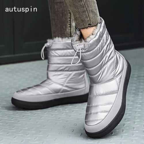 Autuspin Down Boots Waterproof Winter Shoes for Women Fashion Casual Warm Shoes Top Quality Female Snow Boot Zapatos De Mujer