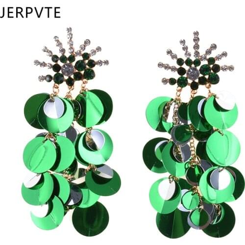 Multicolor Tassel Sequins ZA Earrings Jewelry Women Fashion Boho Indian Ethnic Statement Long Fringe Drop Earrings Femme 2020