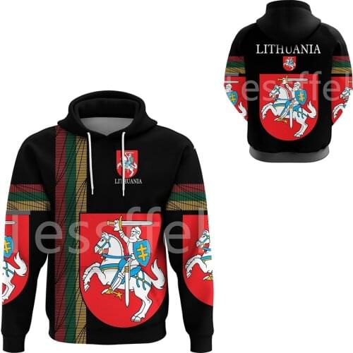 Tessffel Country Emblem Flag Lithuania Retro Tattoo Autumn Pullover Men/Women Harajuku Jacket 3Dprint Streetwear Zip Hoodies B24