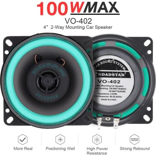 1pcs 4 Inch 100W 12V Car HiFi Coaxial Speaker Vehicle Door Auto Audio Music Stereo Full Range Frequency Speakers for Cars
