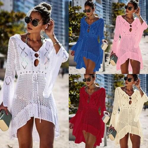 2020 White Beach Dress Summer Swimsuit Bikini Cover Up Women Robe De Plage Beach Wear Bathing Suit Cover Ups Beach Kimono