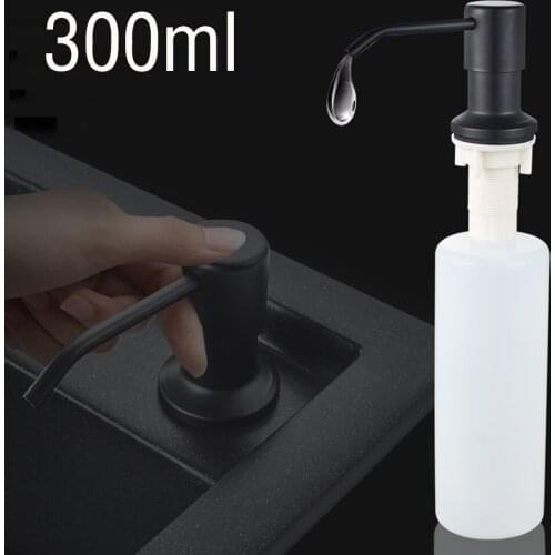 300ml Kitchen Bathroom Sink Soap Dispenser Stainless Steel Soap Dispenser Manually Press Soap Dispenser Kitchen Accessories