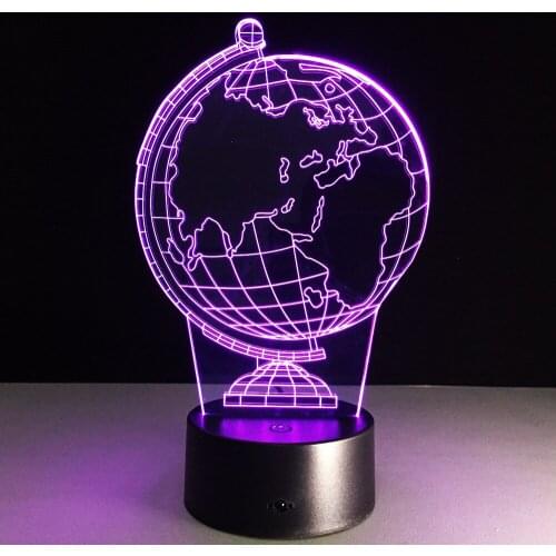 A globe 3D Lamp 7 Color Change Small Night Light Led Creative Desk lamp Indoor Atmosphere Lamp USB Or 3AA battery power supply