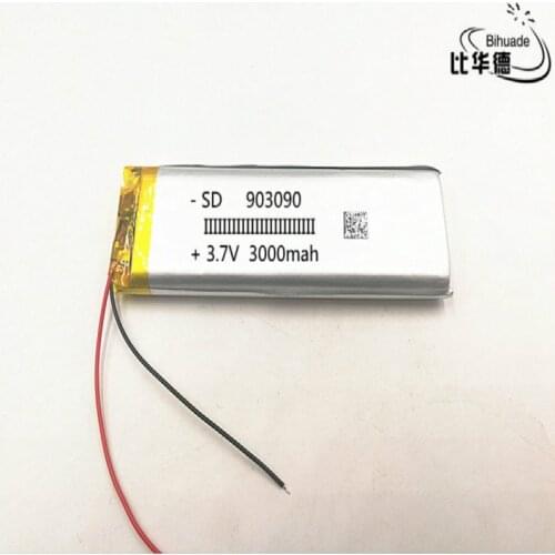5pcs/lot 903090 3.7 V lithium polymer battery 3000 mah DIY mobile emergency power charging treasure battery