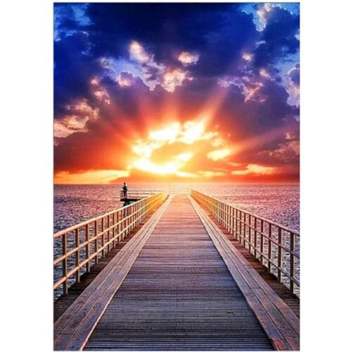 5D DIY Diamond Painting Sunset Round Square Full Diamond Embroidery Kit Cross Stitch Landscape Home Decoration Gift WG2140