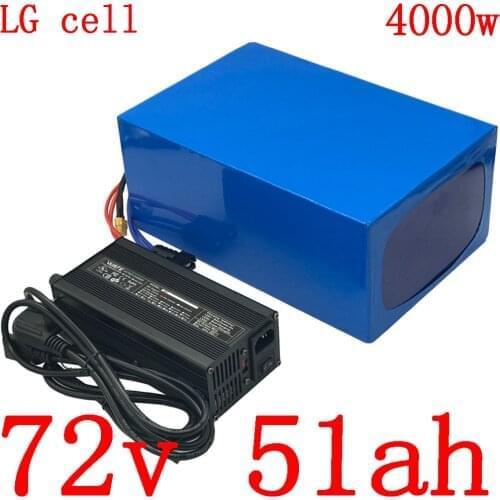 72V electric bicycle battery 72V 50AH electric scooter battery 72V 3000W 4000W lithium battery pack use LG cell with charger