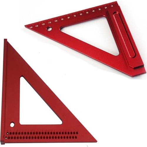 Aluminum 6" Precision Triangle Ruler T-200 Carpenters Square rule Hole Positioning Measuring Ruler Woodworking Marking scribe