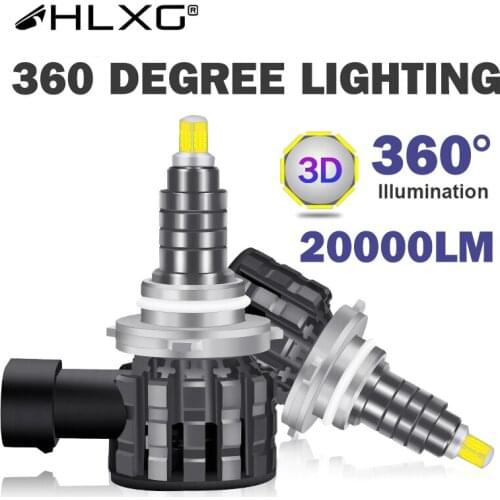 HLXG HB3 HB4 LED lamp 20000LM 360 h7 led H4 H11 H8 H9 9005 9006 auto bulbs lampe led headlight 12V plug & Play 6000K car Light