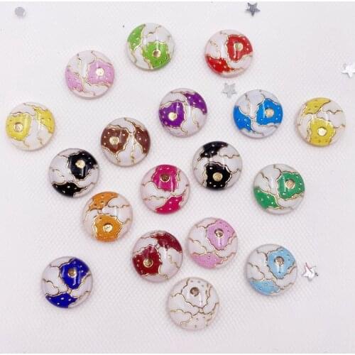 Shiny Resin Colorful 8mm/10mm/12mm Round Flower Flatback Rhinestone Appliques DIY Wedding Crystal Scrapbook Craft SG95