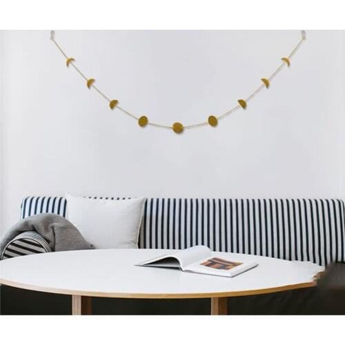 Moon Phase Garland Chains Celestial Boho Shining Wall Hanging Decor Home Office